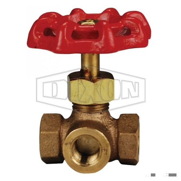 3-Way Gauge Valve, 1/4 in, FNPT, Brass Body